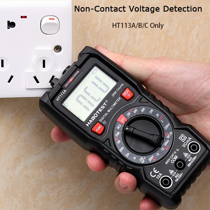 Ncv habertest multímetro digital ht113 série automotivo medidor de transistor elétrico tester capacitância tensão tester multímetro