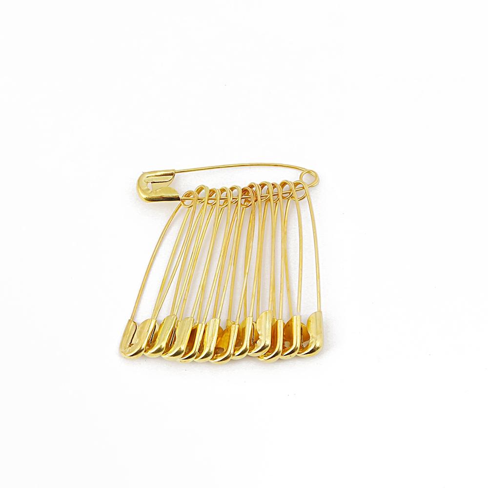 Alfileres de hierro inoxidable de seguridad, herramientas de costura DIY, accesorio, agujas, broche grande/Pequeño, accesorios de ropa, Color plateado/dorado, 50 Uds.: Gold / 9.5x45mm