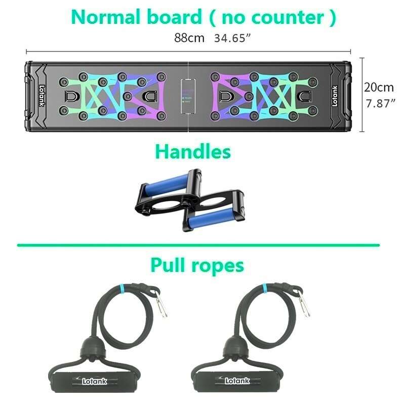 88cm Counting Push Up Board Home Gym Training Pectoralis Arm Muscles Latissimus Dorsi Multifunctional Push-up Brace Stand Plates: Normal pull ropes
