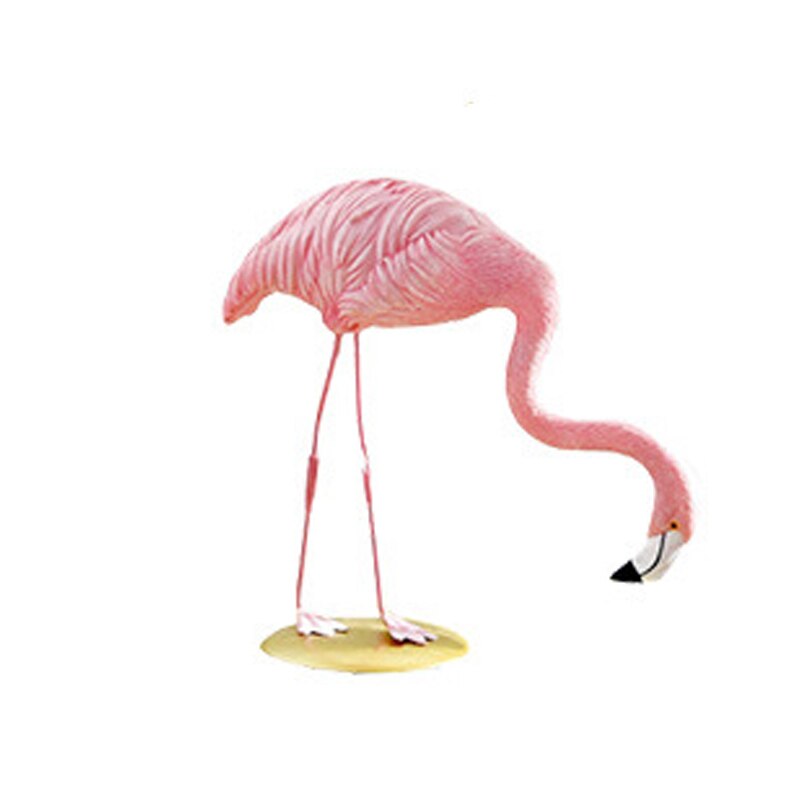 Nordisk lyserød flamingo skulptur dekoration syntetisk harpiks håndværk dekoration dekoration havearbejde stue dekoration forsyninger: 03