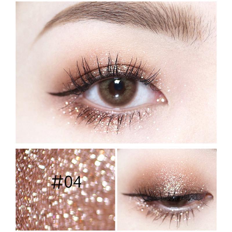 Pärlemorfärgad makeup flytande ögonskugga glitter ögonskugga vattenfast flytande ögonskugga skimmer ögonmakeup slät borsthuvud tslm 1: 04