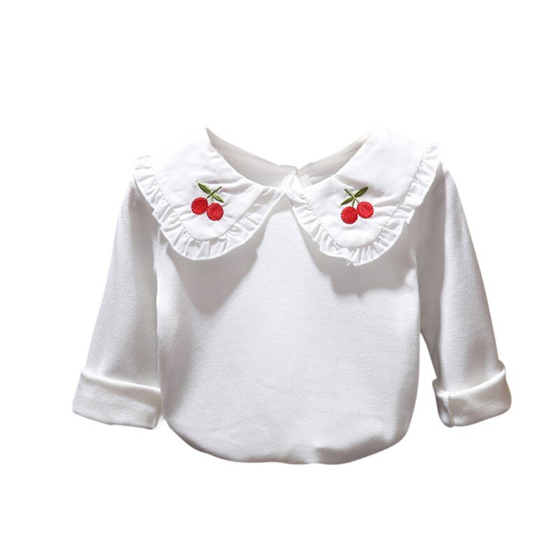 Teen Girls Blouses Auyumn School Girl White Shirt Cotton Girls Clothes Children Long Sleeve Blouse For Kids: W / 130