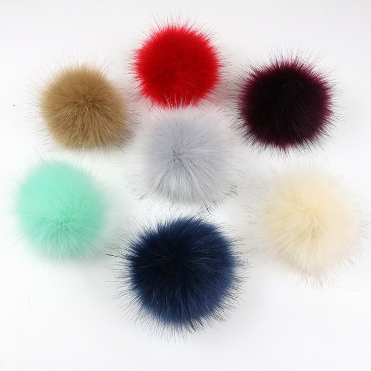 30 stk/parti 8cm blandede bløde rundformede imiterede ræve pomponkugler fluffy pom pom til børn gør-det-selv beklædningsgenstand håndværk