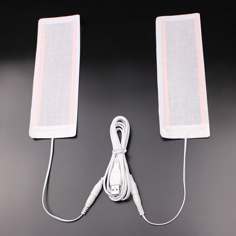 1Pair 5V USB Insole Heating Pads Leg Warmer Women Men Foot Warming Film Shoe Inserts Soft Cloth 1-to-2 USB Heating Sheets 6X20cm