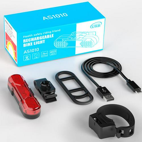 Bicycle USB Charging Rear Light Cycling LED Waterproof Safety Warning Lights Night Mountain Bike Equipment Riding Accessories: 01 as show