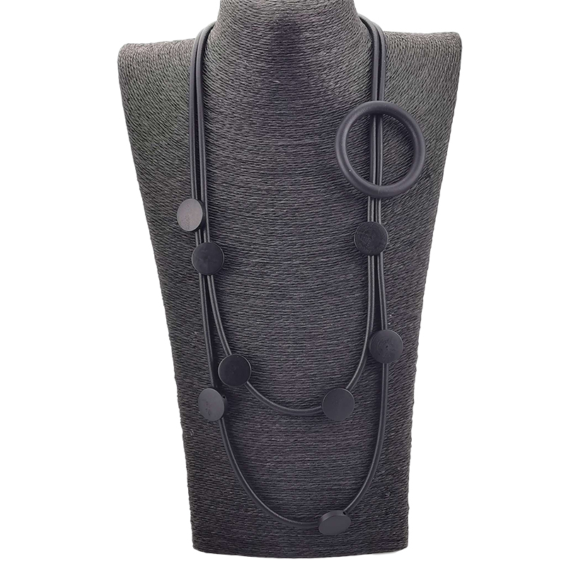 Collana colorata in stile etnico bohéaspetto Moda donna design di lusso Gioielli in gomma Collane con ciondolo Accessori per costumi Gioielli: Rosso-marrone