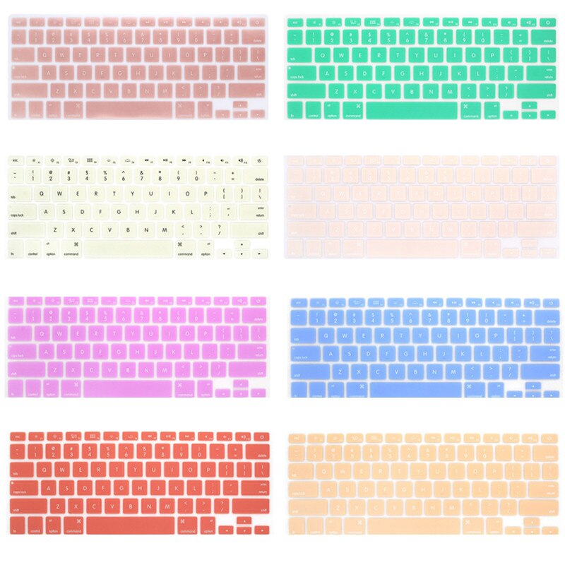 Silikon Tastatur Abdeckung Schutz Haut für Apple Macbook Pro MAC 13 15 Air 13 Weiche tastatur aufkleber 9 Farben