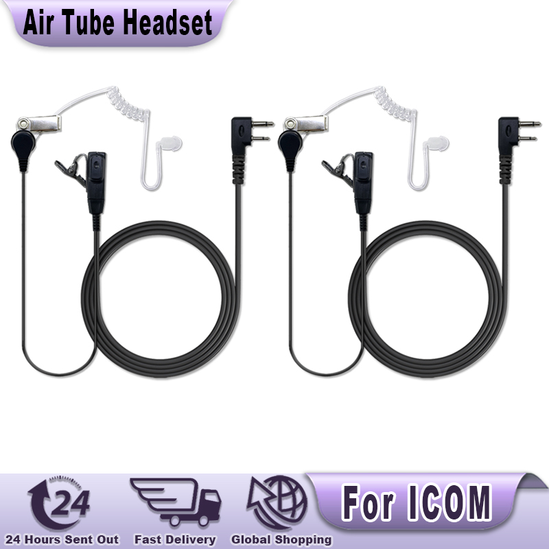 Earpiece for ICOM 2 Way Radio,IC-F24S IC-F14 IC-F11 IC-F21 IC-F4011 IC-F3011 IC-F3013 IC-F3GT Headset with Mic PTT FBI Security: black