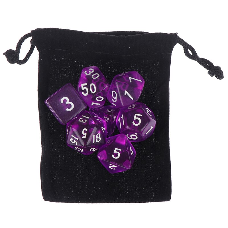 7 teile/satz DnD polyedrisch Würfel einstellen für Tabletop Spiele RPG MTG D4 D6 D8 D10 D % D12 D20 6 farben für Wählen: PP
