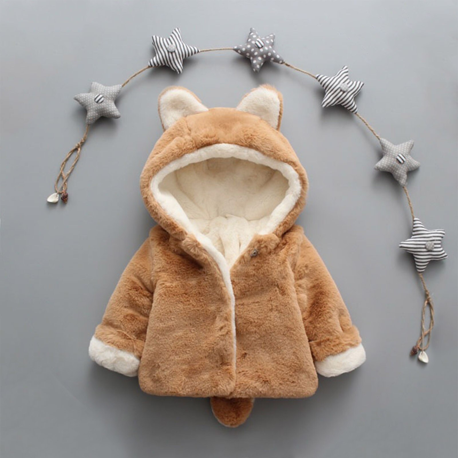 Baby Meisjes Jas Peuter Baby Jongens Meisjes Fleece Winddicht Winterjas Bind Capuchon Uitloper Jas Voor Jongens Jas Kleding
