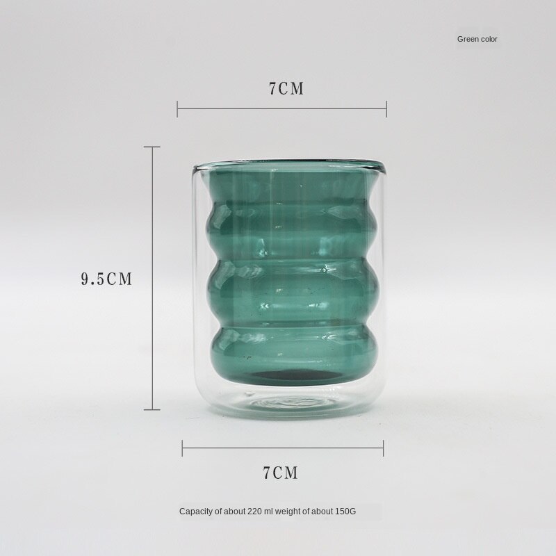 Dobbelt spiralglass høytemperaturbestandig farge kaffekopp melk te juice kopp frokost melk kopp drikke kopp