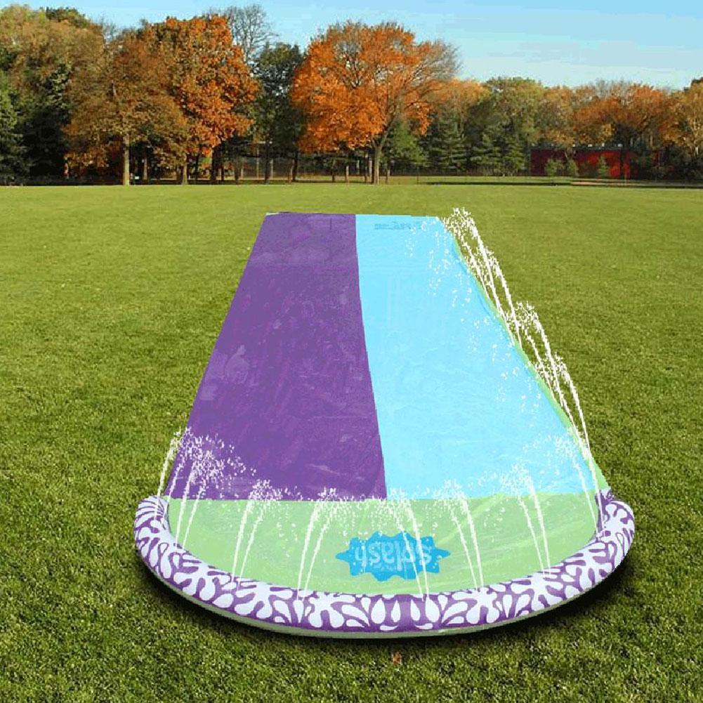 Dubbele Water Slide Mat Opblaasbare Surfplank Zomer Jet Spelletjes Spelen Gazon Water Sport Bed Outdoor Splash Speelgoed Waterskiin N6K0