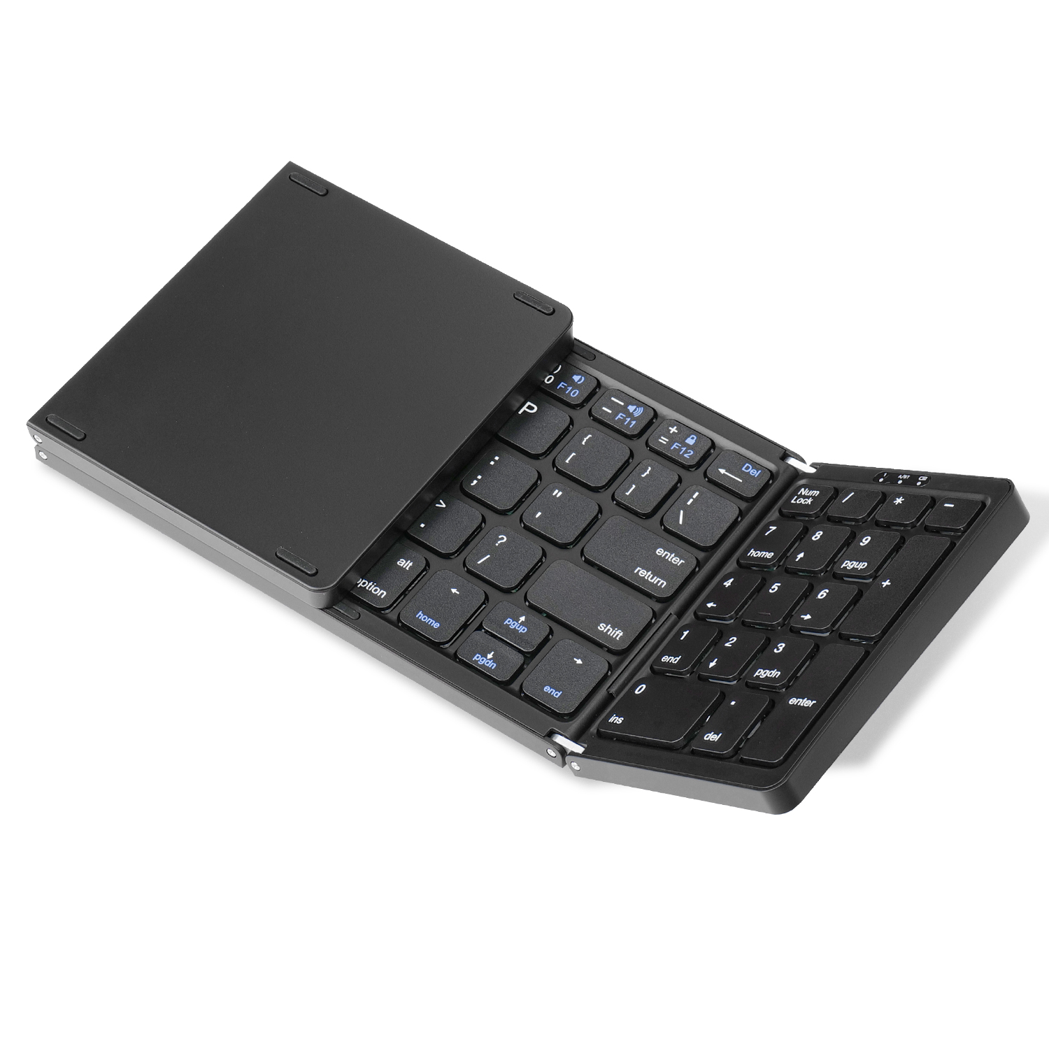 Teclado plegable inalámbrico BT teclado numérico para IOS Android Windows Ipad tableta portátil Mini Digital tres teclado plegable: Negro