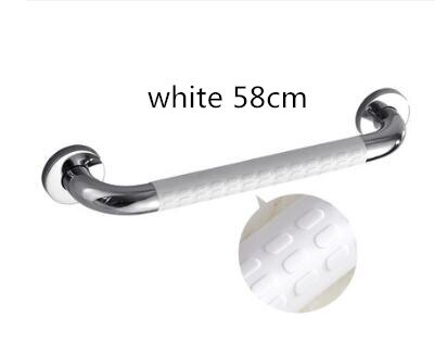 Stainless Steel Bathroom Safety Grab Bar Bathroom Shower Toilet Safety Handrail Elderly Wall Handrail Grip Handle: white 58cm