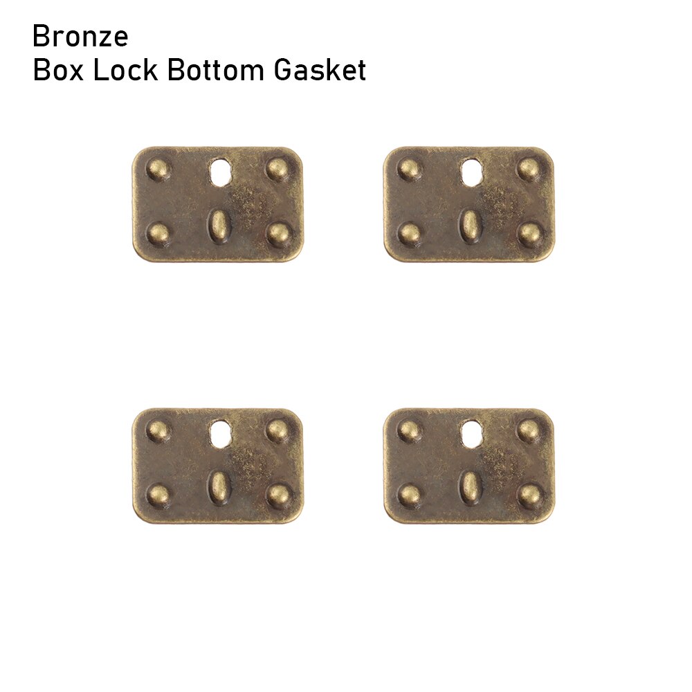 4 pçs/set mini artesanato de metal diy manual boneca sacos mala caixa peças caso protetor canto bagagem tronco caixa bloqueio acessórios: Bronze Gasket