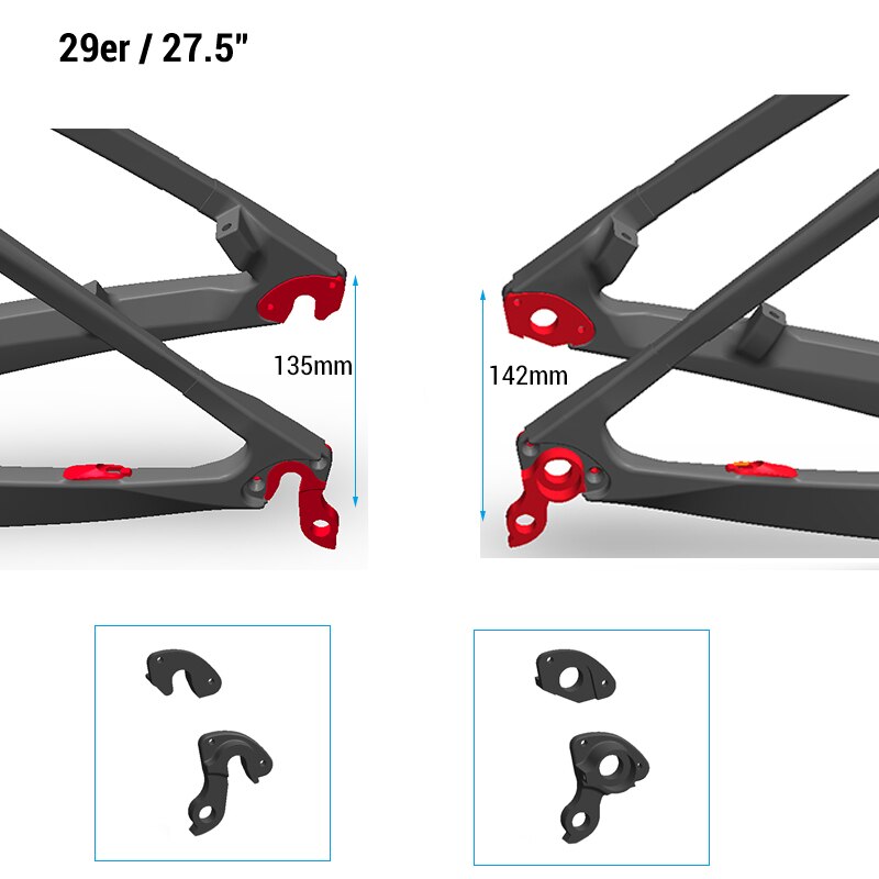 Fiets Derailleurhanger Sets 135X10 Mm 142X12 Mm Haak Voor Mountainbike As Thru Quick release Legering Mtb Fiets Onderdelen