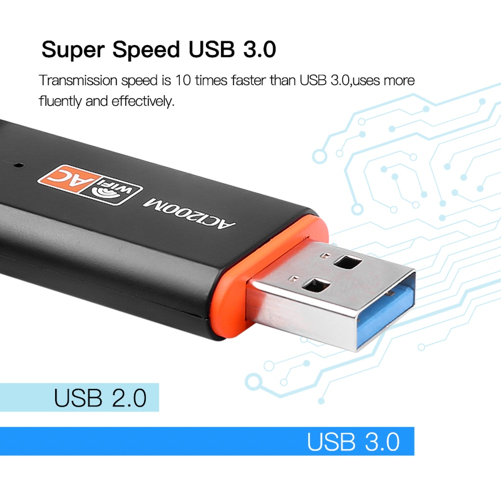 Kebidu usb 3.0 trådløs wifi adapter 2.4 ghz /5 ghz dual band netværkskort 1200 mbps super speed rtl 8812 med 5 dbi antenne til pc