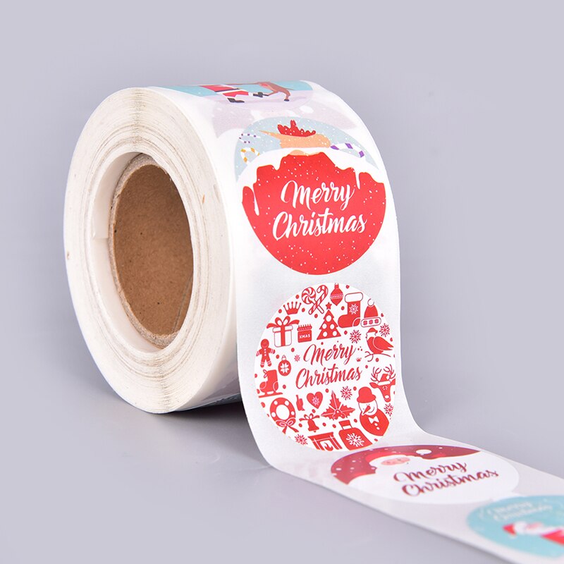 500PCS Merry Christmas Stickers Round Custom stickers for Christmas Party Decor