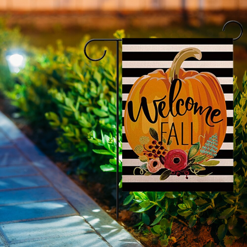 18/40 pouces bienvenue automne banderoles bannière en plein air fête impression drapeau décoratif Halloween accessoires décoration
