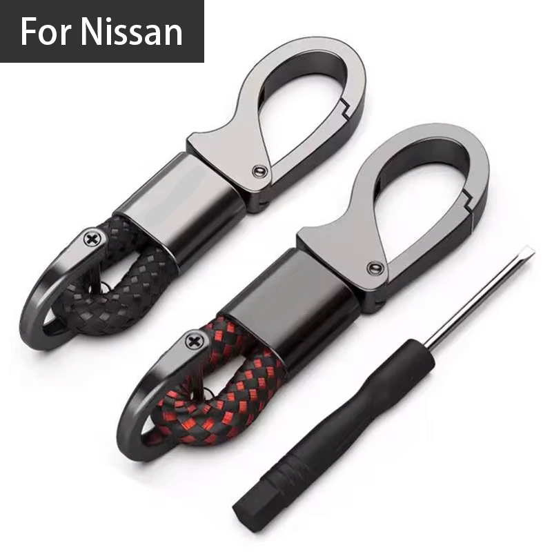 LLavero de cuerda trenzada de aleación de Zinc, accesorios de llavero de estilo de coche para Nissan Juke Qashqai J11 Note Pathfinder Patrol Y62 Skyline