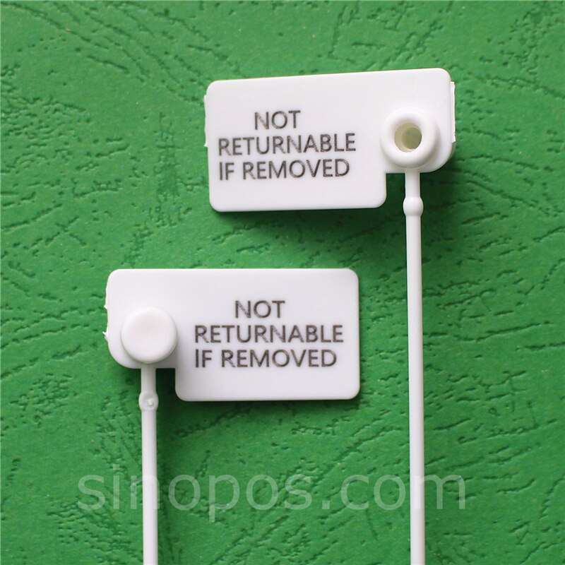 Returns Control Security Seals Flag Tag, plastic loop lock secure tie garment shoes bag label fastener not returnable if removed