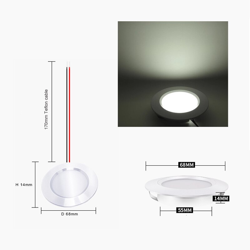 4 stk ultra-tynd led spot lampe lille forsænket loftslampe sølv / hvid 3w 12v indendørs køkkenskab soveværelse mini downlights
