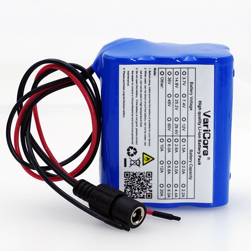 Varicore 12V 6.8Ah 6800Mah 18650 Lithium-Ion Batterij Pcb Beschermende Plaat Cctv Cam Monitor Ues + 12.6 V 1A Batterij Oplader