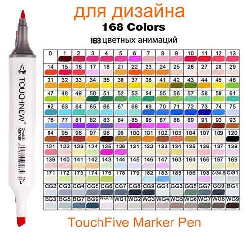 36/48/60/80/168 Colors TOUCHNEW Art Markers Pen Set Sketch Soft Brush Alcohol Ink Brush Dual Tips Drawing Felt Tip Pens