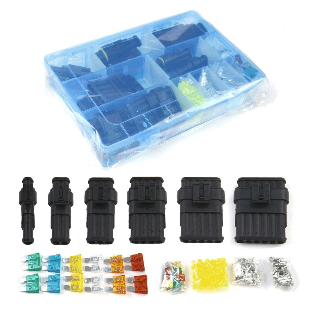 Medium Size Waterproof Terminal Connector Silicone Sealed Electrical Connector Plug Fuse Box Set For Car Motorcycle Truck Boat
