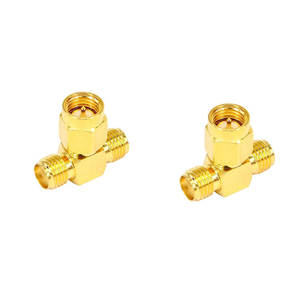 2/5PCS/Set RF Coax Adapter SMA Male to Dual SMA Female Connector Splitter Antenna Converter: Black