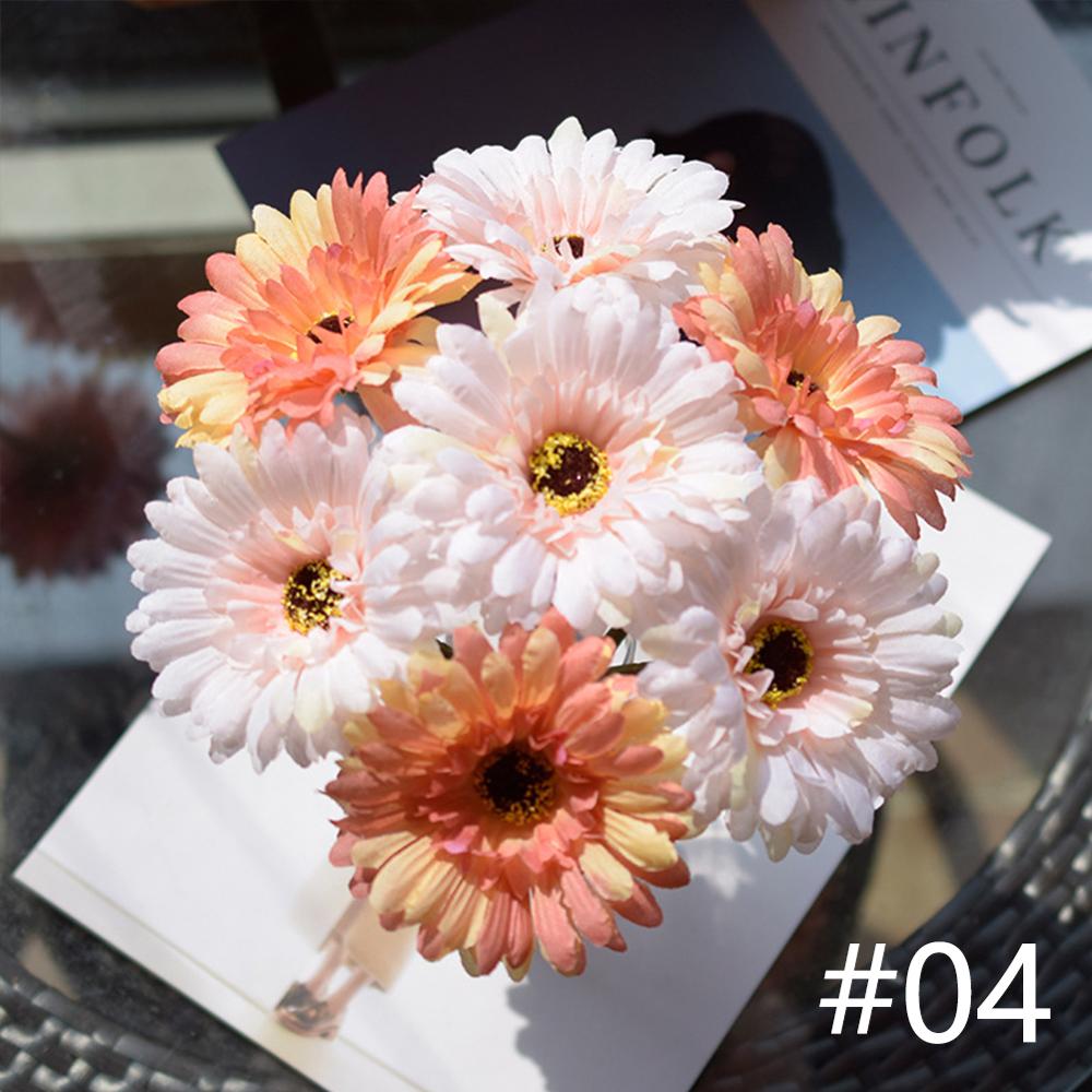 7Pcs/lot 23cm Artificial African Daisy Flowers Silk Flower Wedding Bouquet Home Decoration Background Shooting Flowers DIY: 04