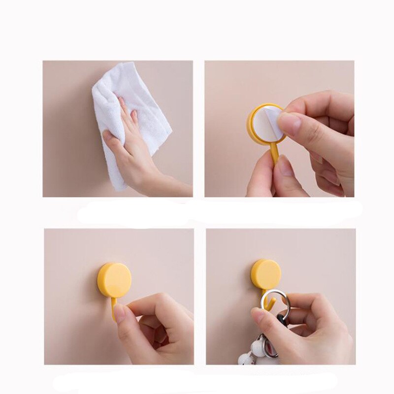 Badkamer Haak 10 Pack Badkamer Nail-Gratis Haak Nordic Stijl Geen Sporen Op De Muren Plakken Kleding Haak magic Sticky Haak