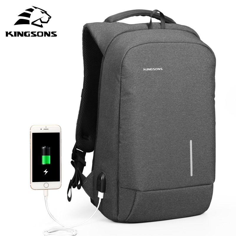 Kingsons ks3149w mochila masculina para 13 15.6 polegadas portátil mochila grande capacidade estilo casual mochila repelente de água