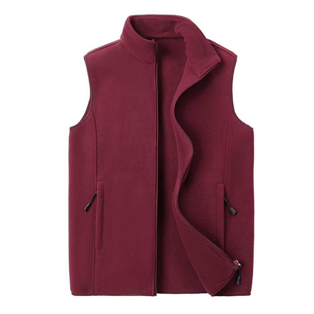 Gilet in mucchio da Uomo - Cappotto Caldo Senza Maniche con Fodera in cachemire d'Agnello - Abbigliamento casuale Autunno/Inverno: XL / Rosso bordeaux