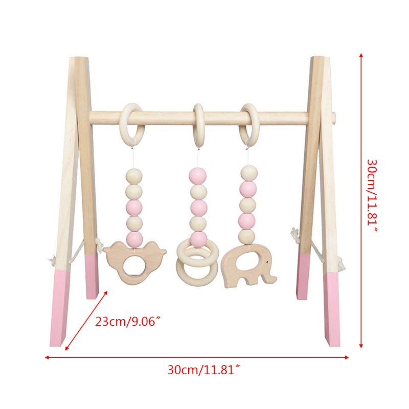 Simple Nordic Wooden Newborn Fitness Rack Children... – Grandado