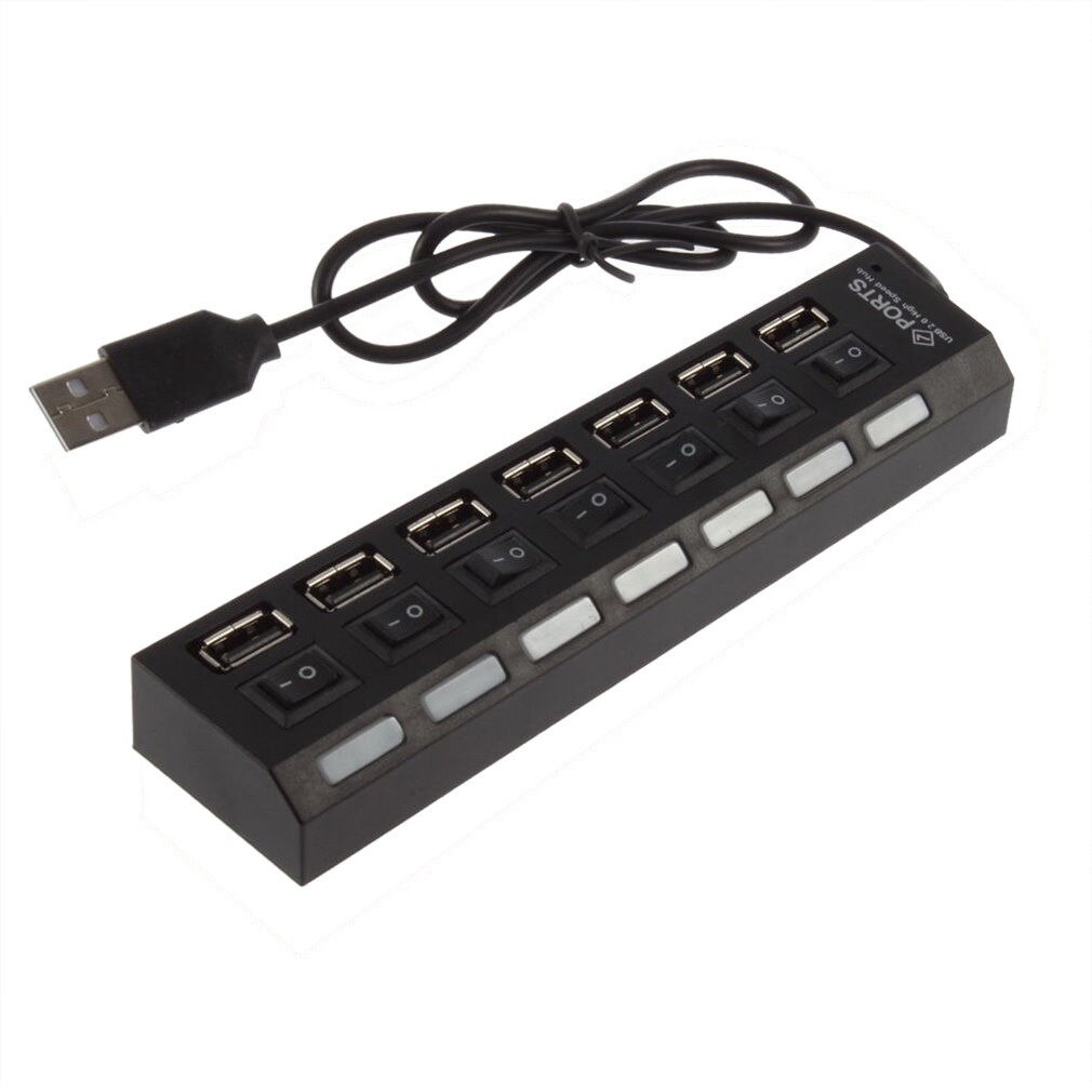 Erweiterung Schnittstelle Umwandlung 7 Hafen USB 2,0 Multi Ladegerät Hub hoch Geschwindigkeit Adapter AUF aus Schalter Laptop PC Multi Ladegerät