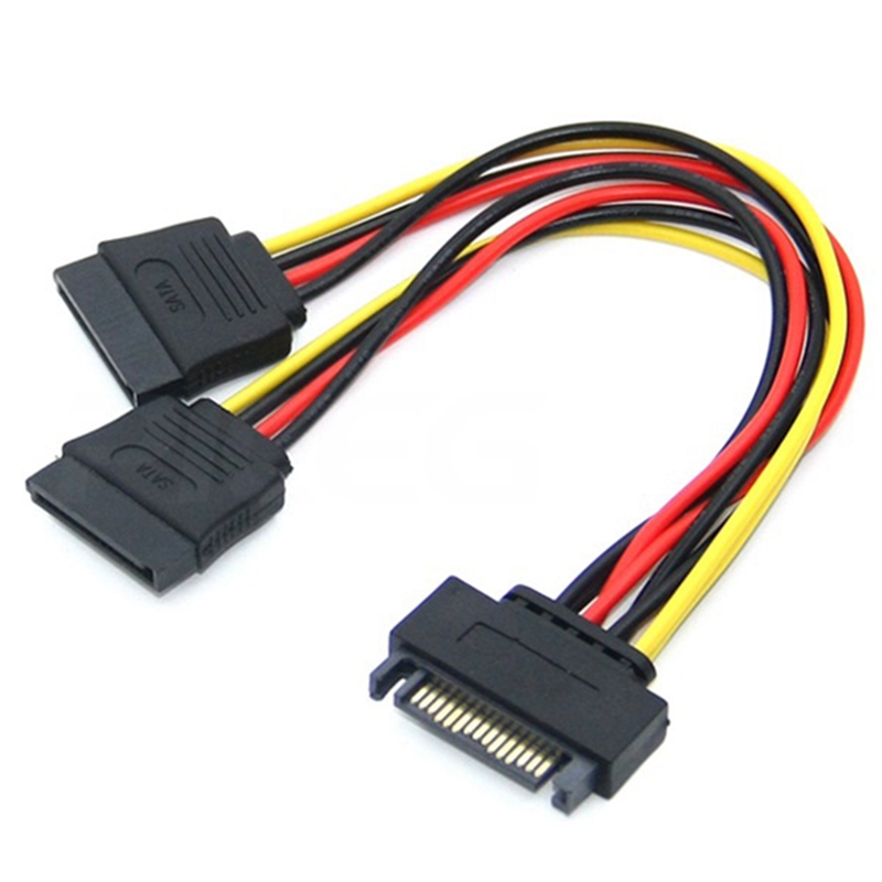 15Pin SATA Male To 2 15Pin Female Power Cable For HDD hard disk Drive HDD Splitter Connector 1 To 2 Extension Cable