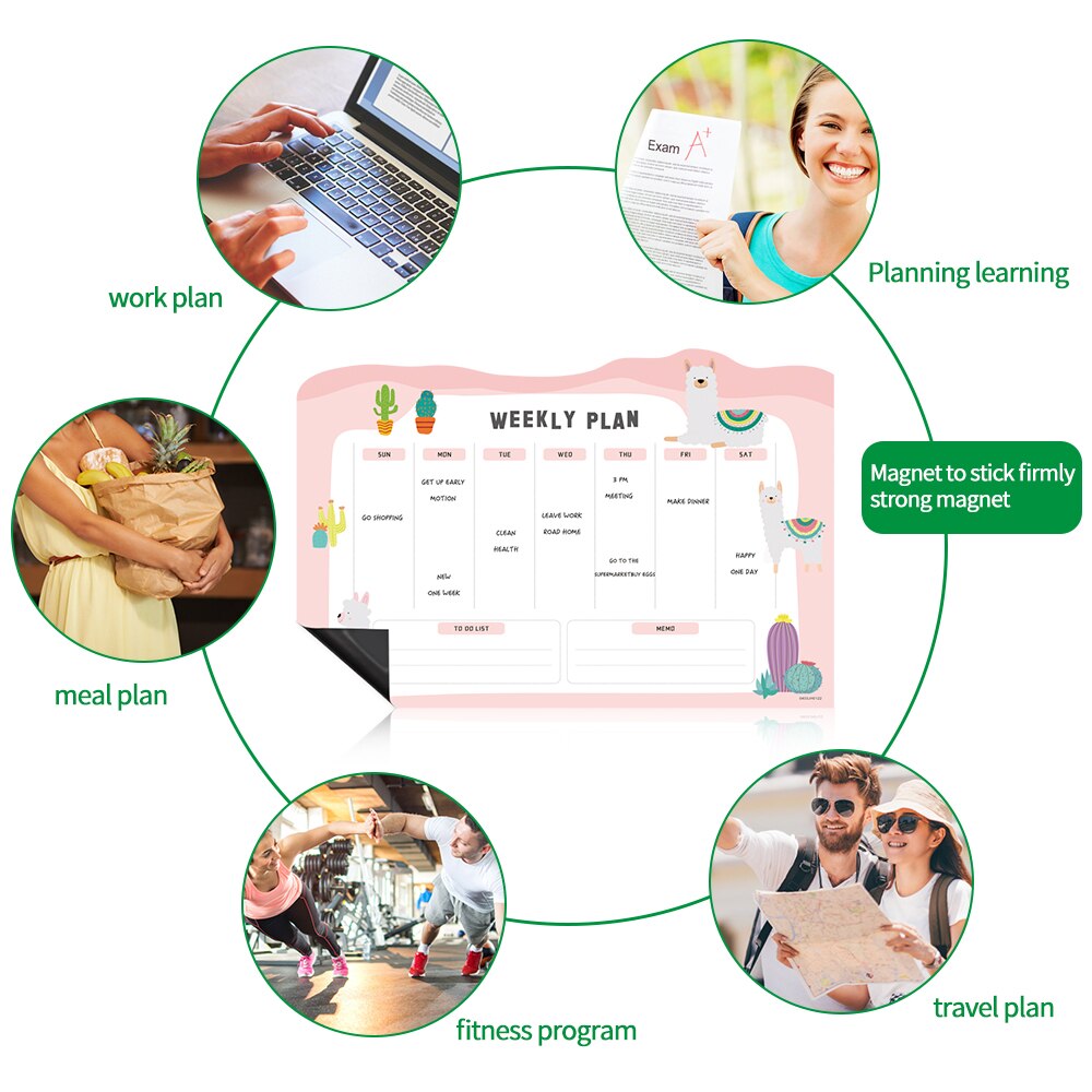 Droog Veeg Magnetische Wekelijkse Planner Whiteboard Kalender Voor Koelkast Organiseren Uw Familie Maaltijd Plan Winkelen Lijst Kids Karwei Grafiek