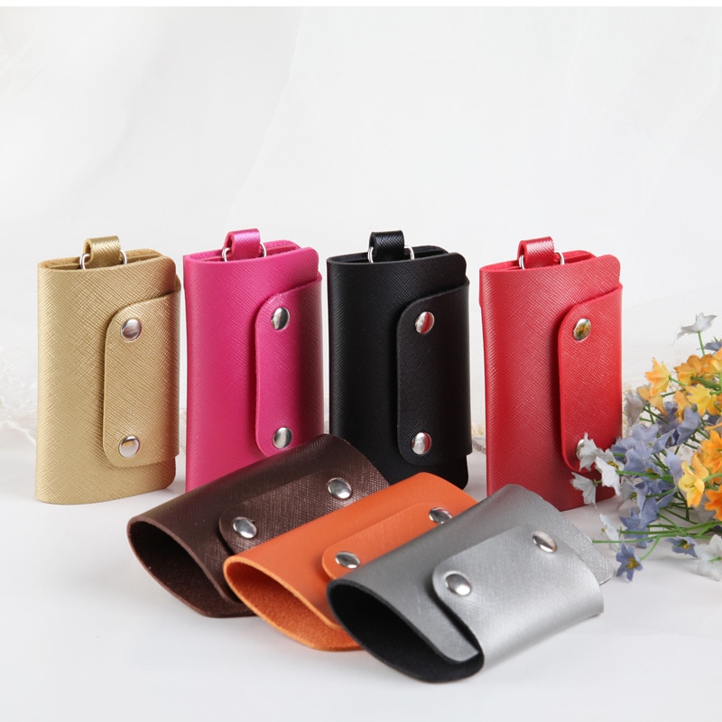 Pu Lederen Sleutel Portemonnee Kaarthouder Leuke Business Organizer Huishoudster Case Sleutelhanger Portemonnees Mannen Vrouwen Pocket Autosleutels Bag