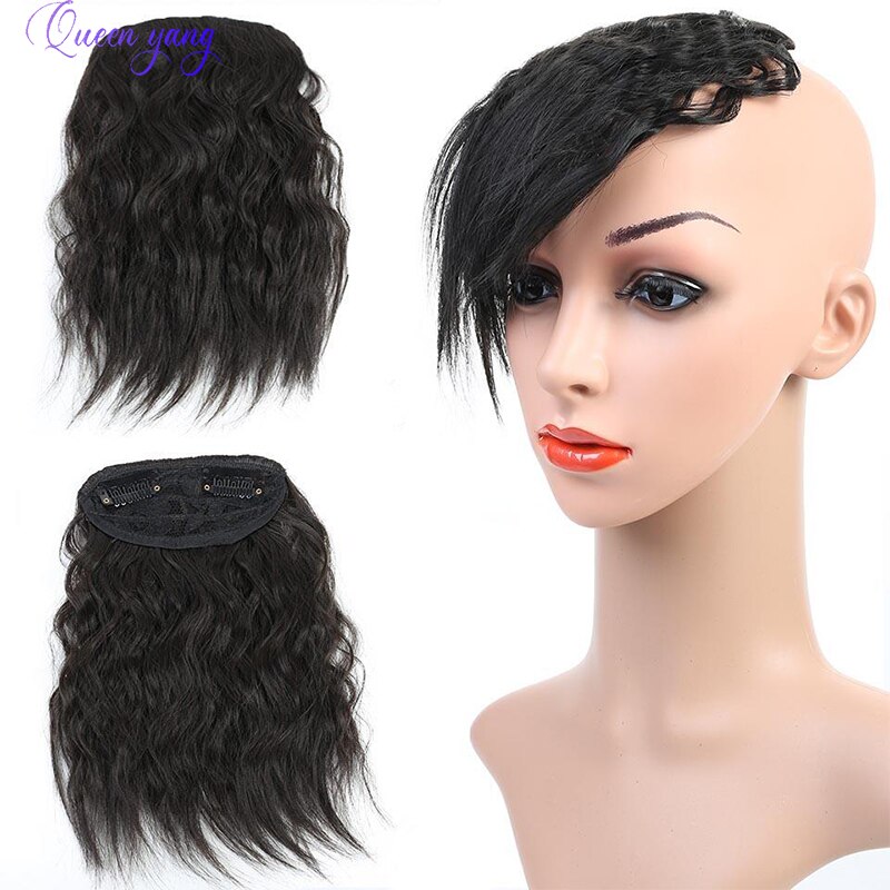 QUEENYANG kukurydza wąsy grzywka klip kutas grzywka peruka rozszerzenie czarne włosy akcesoria synteza włókien nadaje się dla kobiet