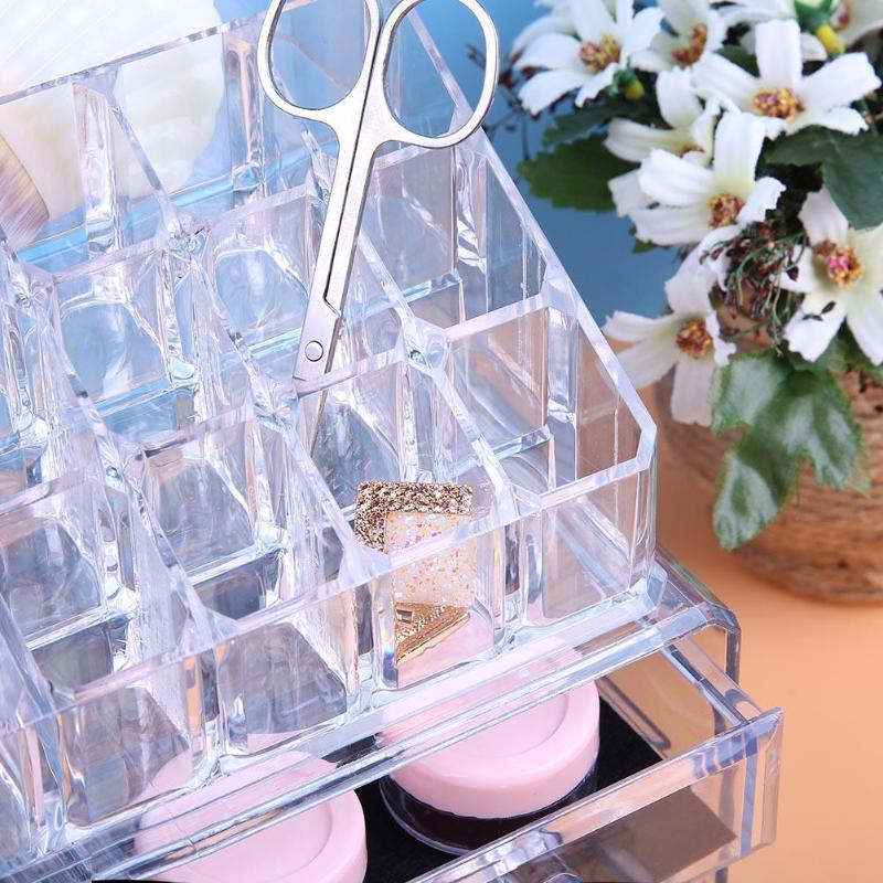 Makeup Organizer Storage Box Acrylic Cosmetic Tool Organizer Jewelry Organizer Makeup Storage 1/2 layer Drawers Case