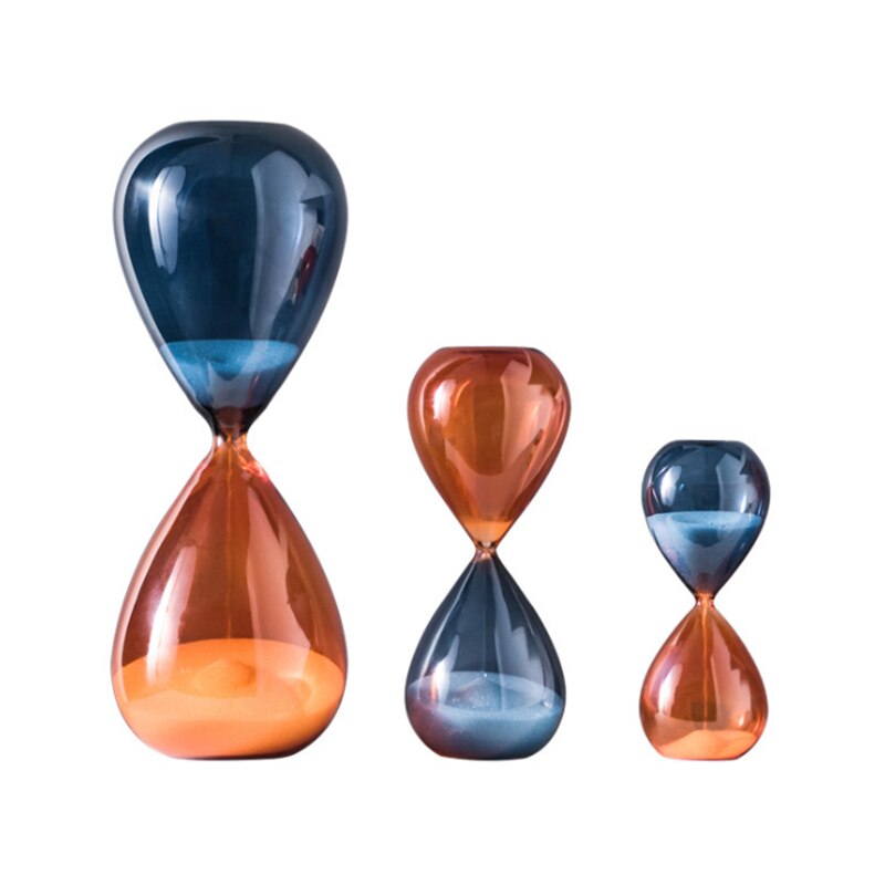 5/15/30/60 minutter to farver blå glas timeglas sand timer hjem kaffebar dekoration pynt studerende fødselsdag