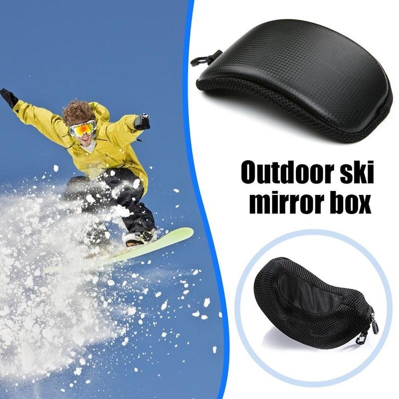 1pcs Goggles Case Portable Ski Goggle Protector Case Eyewear Box Case Zipper Hard Case Outdoor Ski Goggles Protector Case