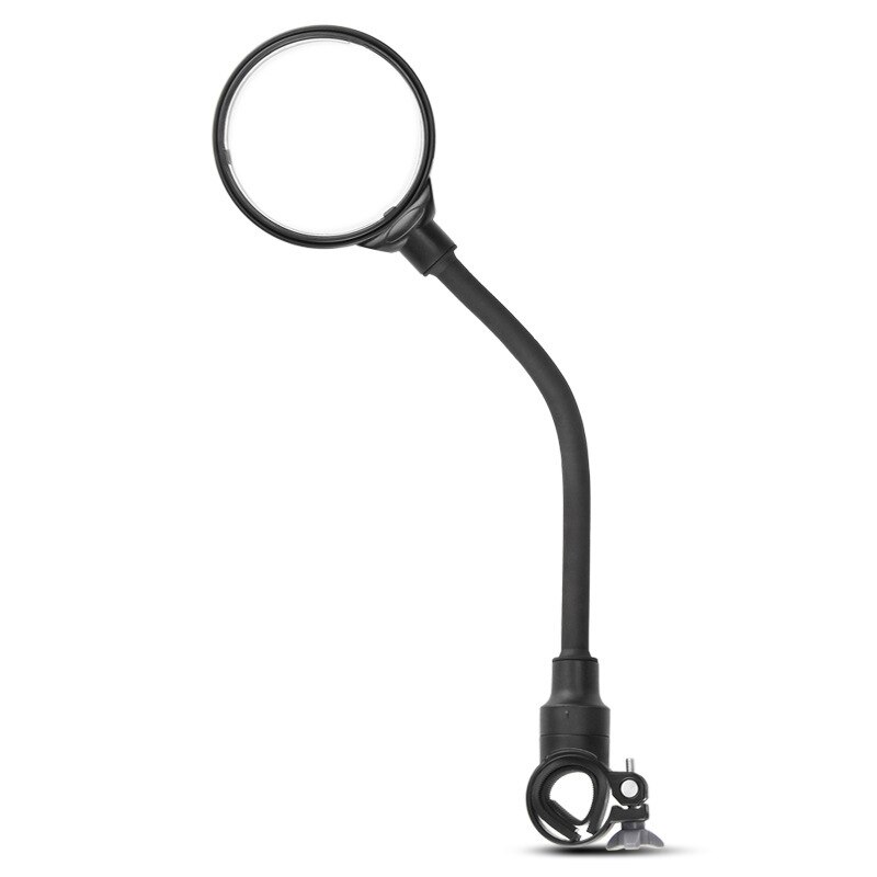 Espejos retrovisores para manillar de bicicleta de montaña y carretera, manguera flexible ajustable, 360 °, 1 pieza: Black