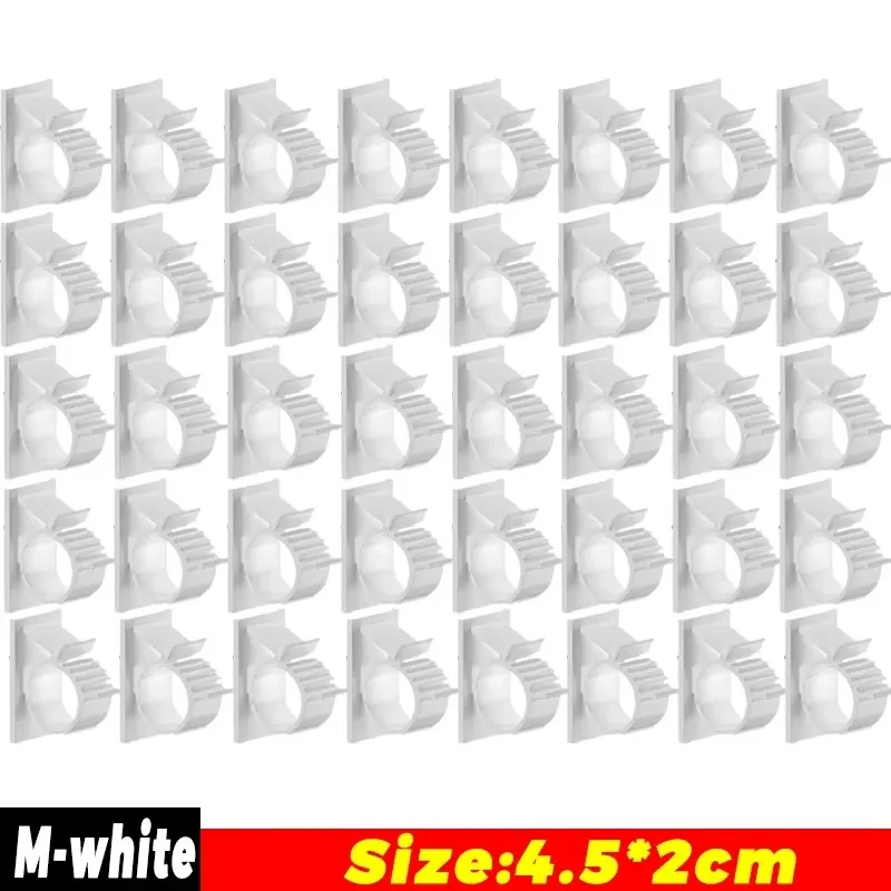 Soporte para cables autoadhesivo, Clips organizadores de cables ajustables, soporte para barra de cortina, abrazadera de gestión de oficina, Clip de pared sin perforaciones: L / Verde claro