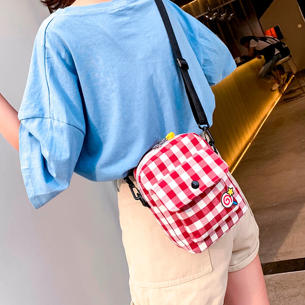 Süße Mädchen Leinwand Kleine Umhängetasche Weibliche Kinder Wilde Einfache Quadratische Tasche Casual Einzigen Schulter Taschen Bolsa de lona # LL