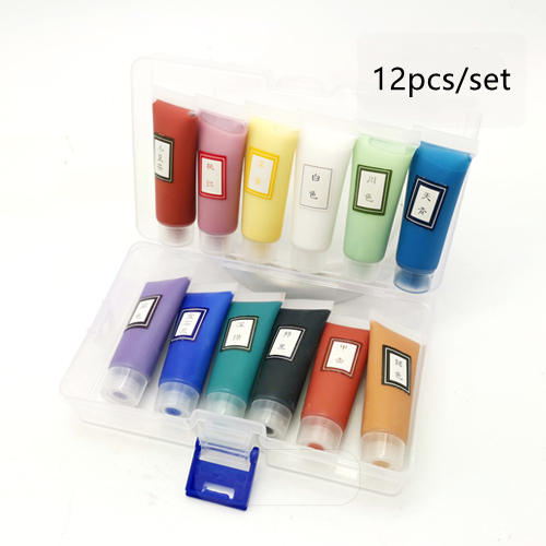 12Colors/Set Ceramic Painting Pigment Overglaze Color Pottery Clay Hand-painted Art Liquid Water-Based Paint DIY 750-850 Degrees: Default Title