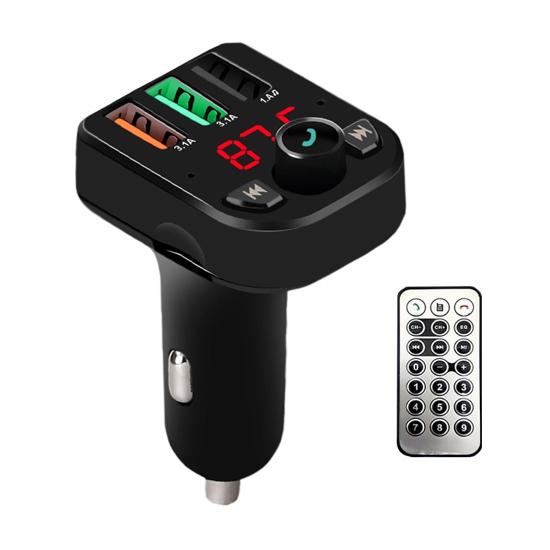 Lecteur MP3 embarqué avec télécommande Bluetooth u-disk lecteur de musique chargeur rapide allume-cigare lecteur pour téléphone main libre de voiture