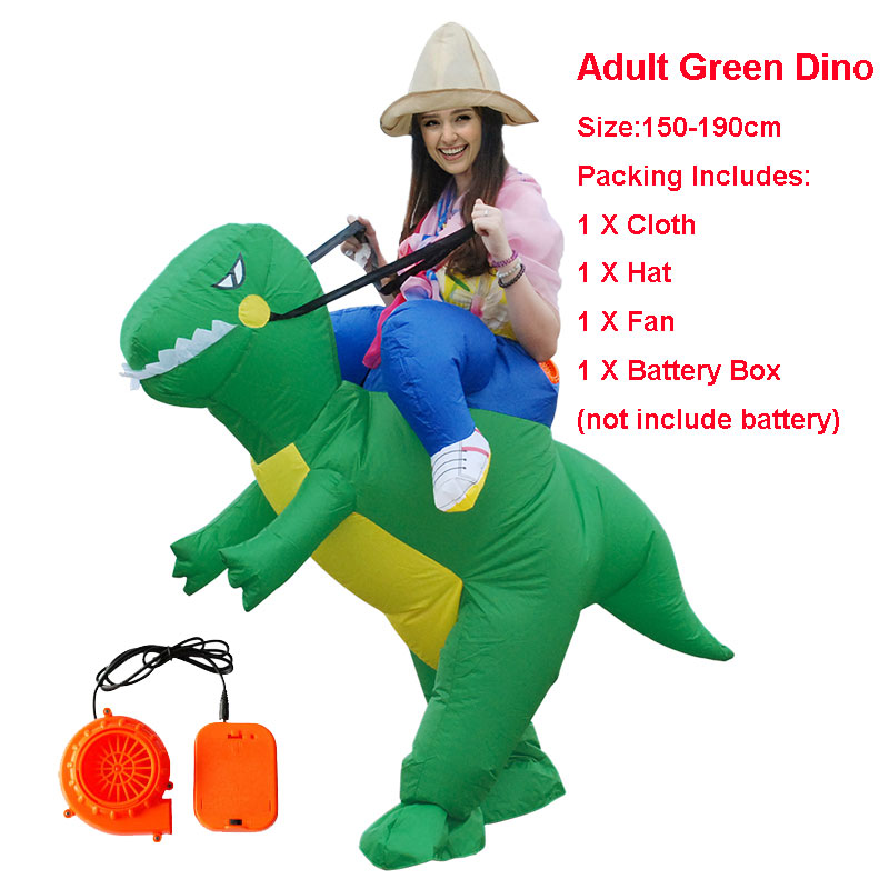 Disfraz inflable para adultos, disfraz inflable de Velociraptor, disfraz de dinosaurio de Halloween, disfraces de T REX para hombres, disfraces de fantasía, dinosaurio Cosplay: Adult size 1001