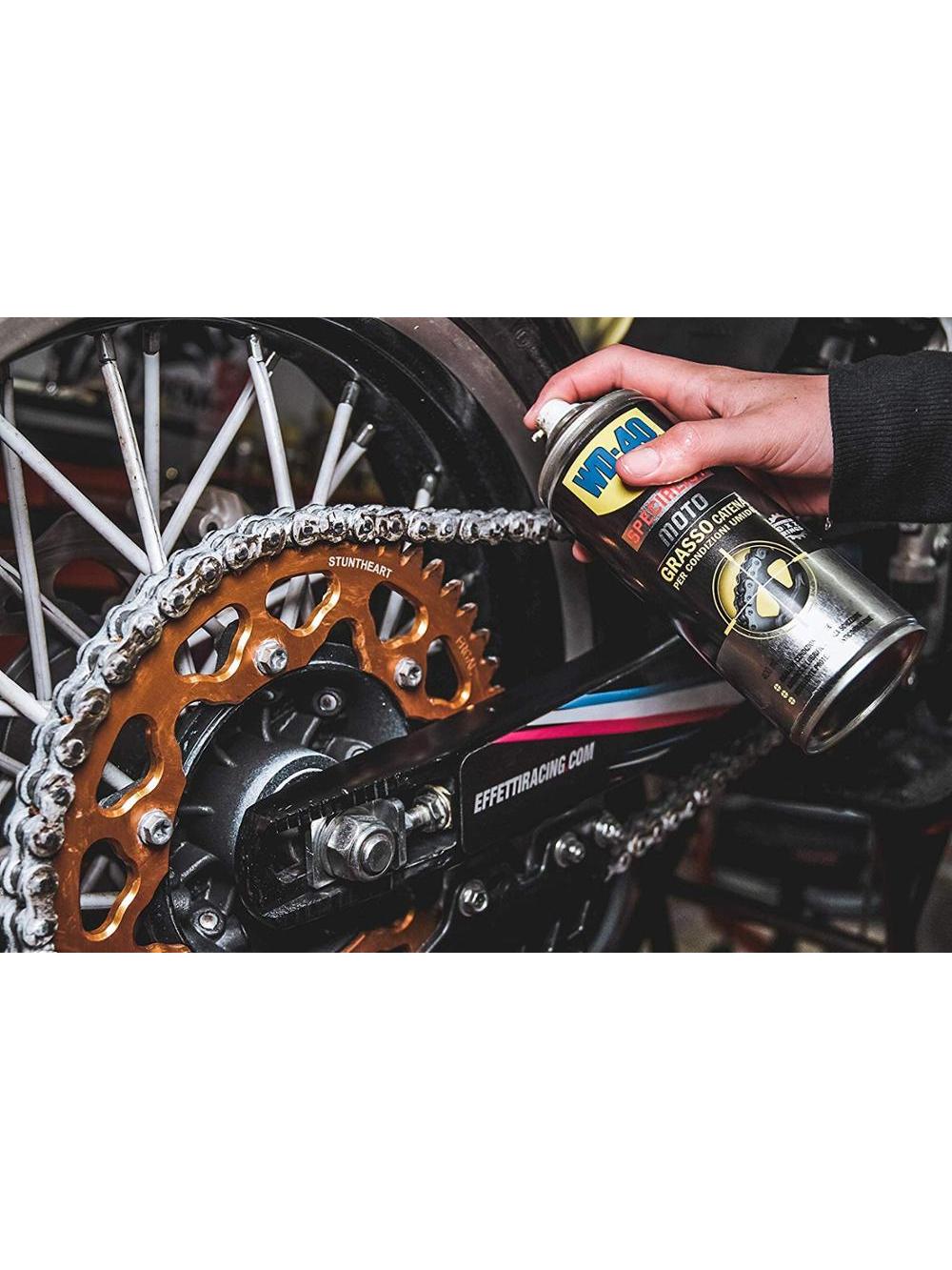 WD-40-Grasa de Cadenas para motocicleta, Spray de 400ml para cajas, transmisores y anillos